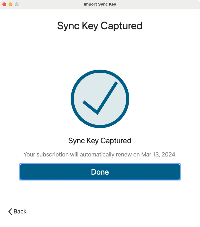 Sync Key Captured