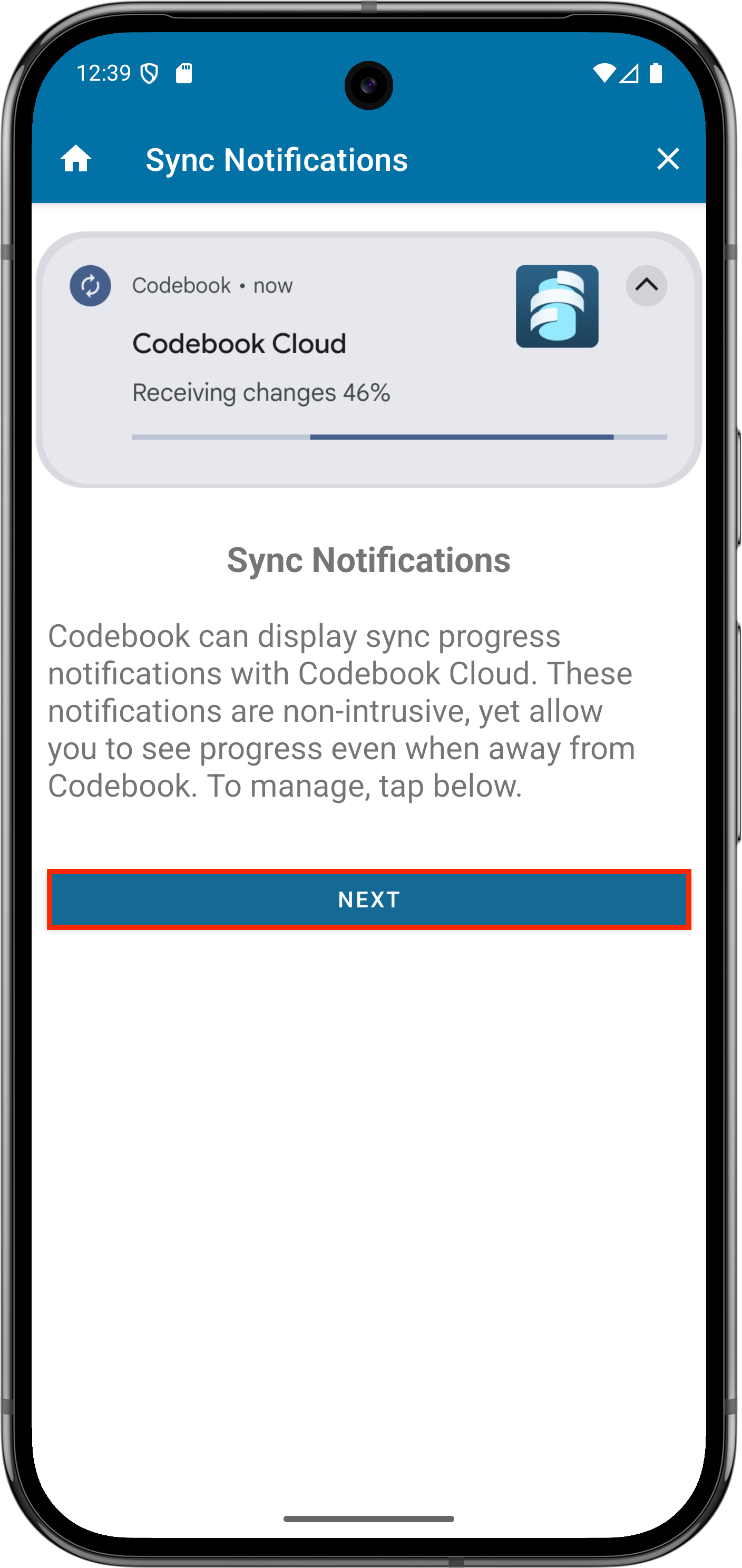 Codebook Cloud Sync Notifications