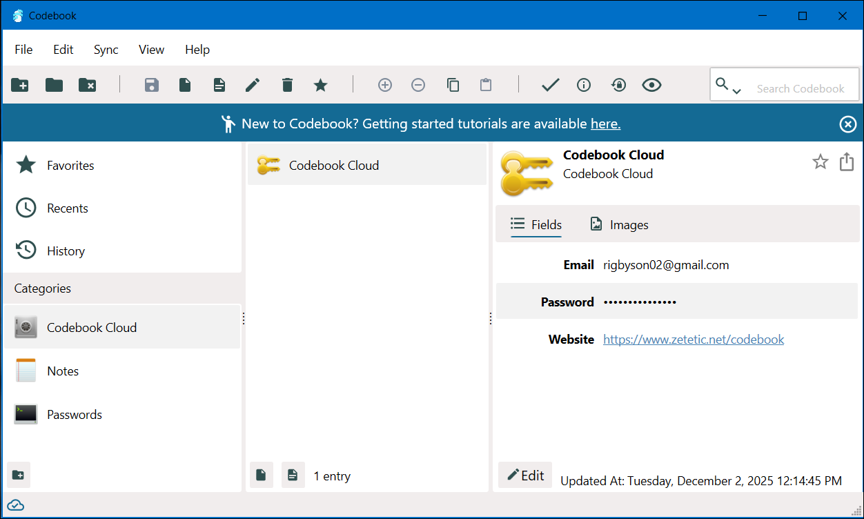 Codebook Cloud account setup complete