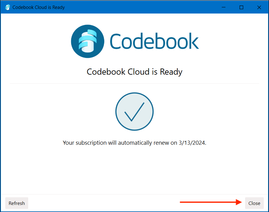 Codebook Cloud Account is Ready