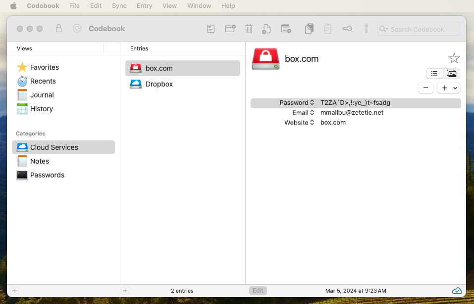 Edited Entry with new name, icon, and Fields