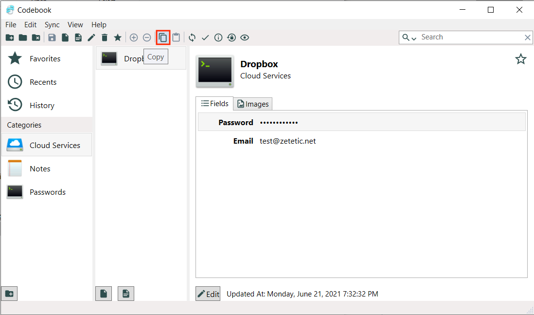 Copy new Dropbox entry