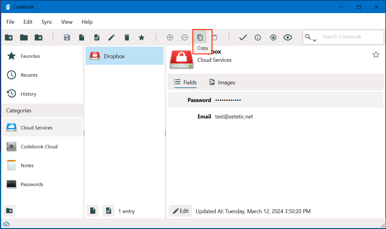 Copy new Dropbox entry