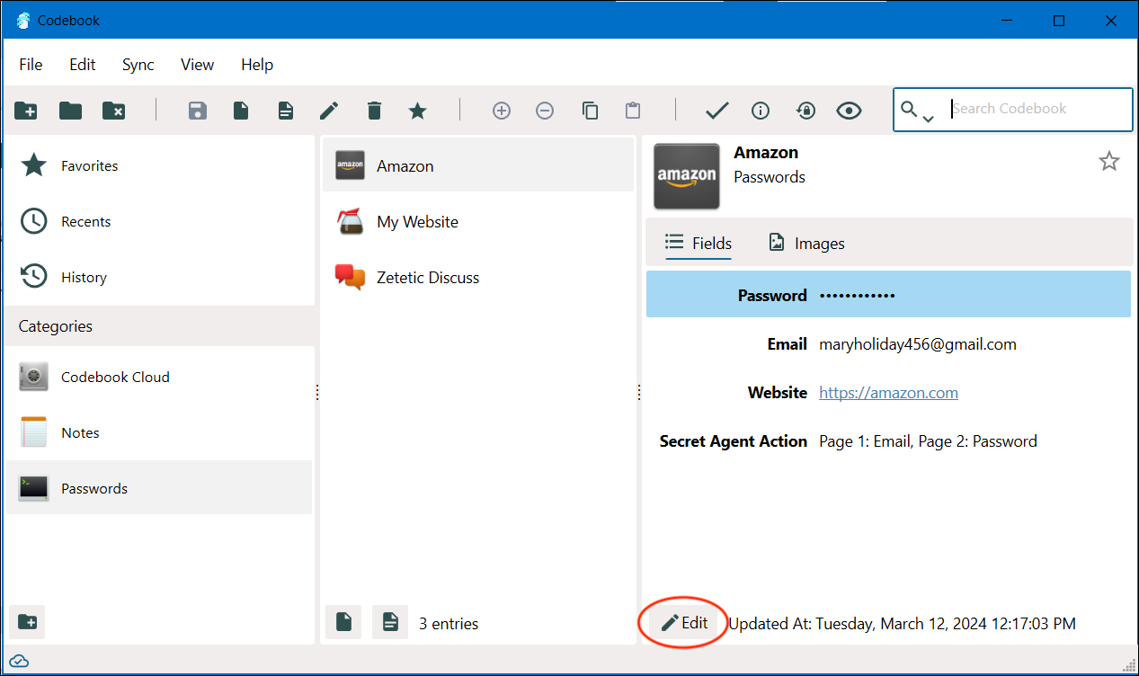 Edit the Amazon Entry