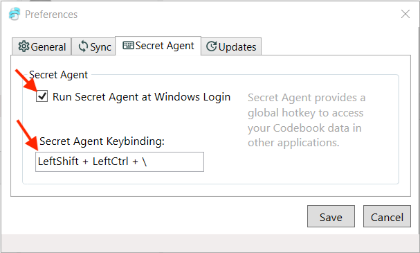 Enable Secret Agent in Preferences Window