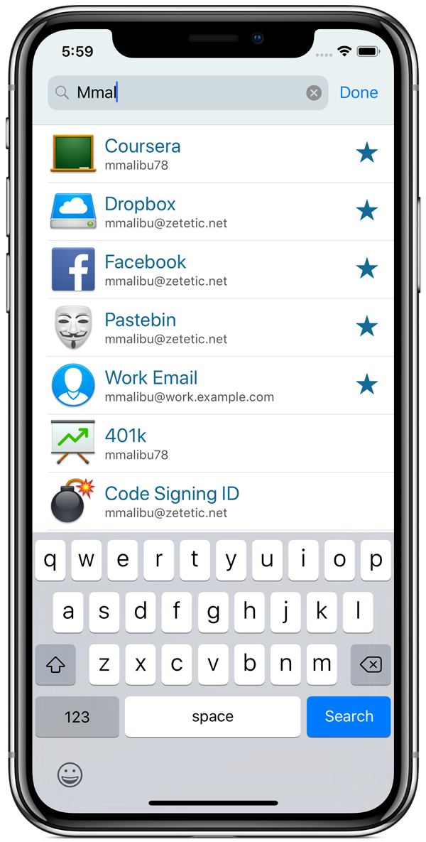 Codebook AutoFill search