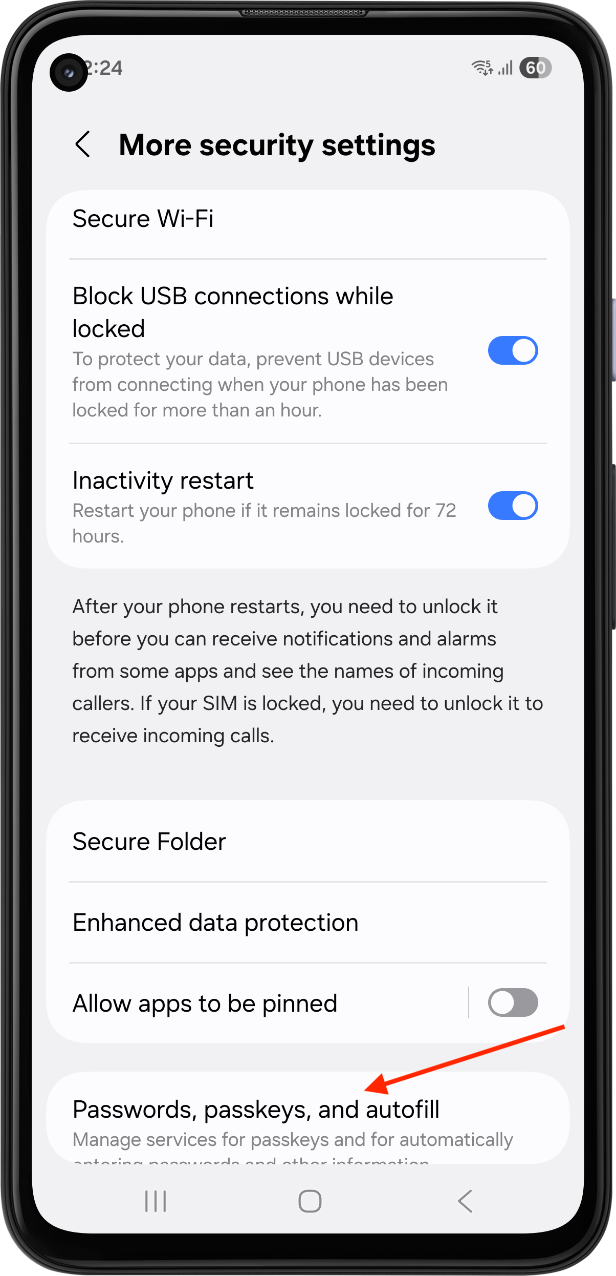 System Settings - More security settings in System Settings