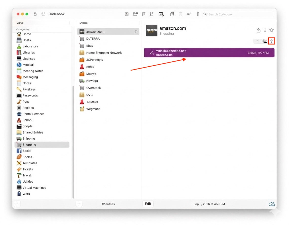 New Passkey Saved to Codebook