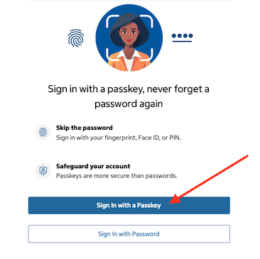 Sign In with a passkey on Costco