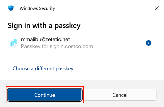 Sign in with a Passkey in Codebook