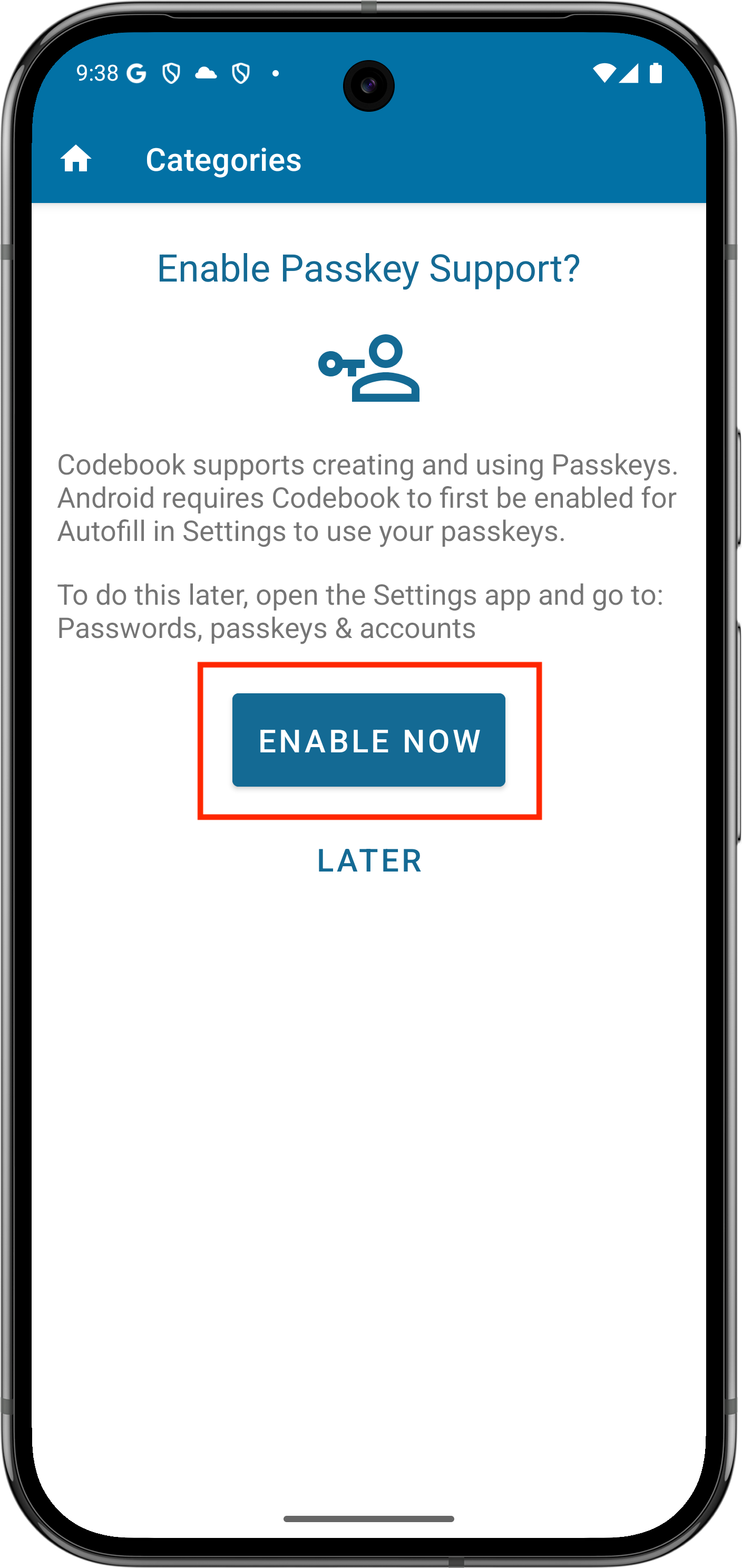 Enable Passkey Support? - Enable Now