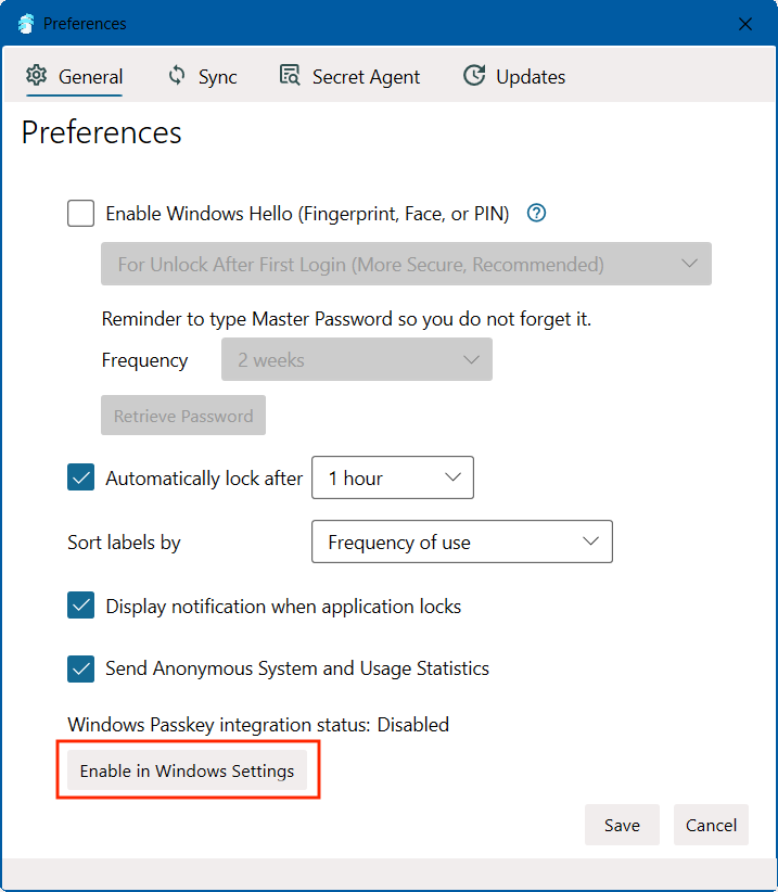 Codebook Preferences - Enable Passkeys in System Settings