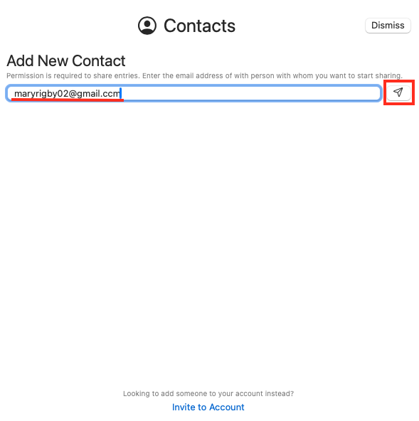 Add New Contact on the Contacts screen 