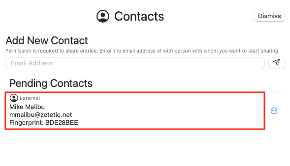 Sync Sharing Contacts Details Screen