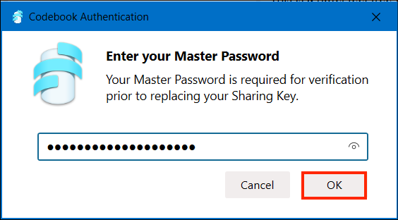  Authenticate to allow Replace Sharing Key