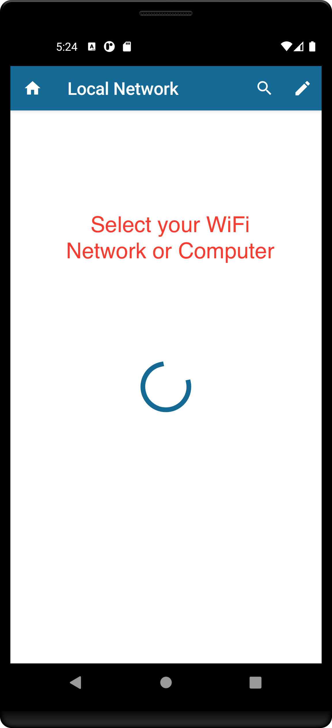 android sync wifi network screen
