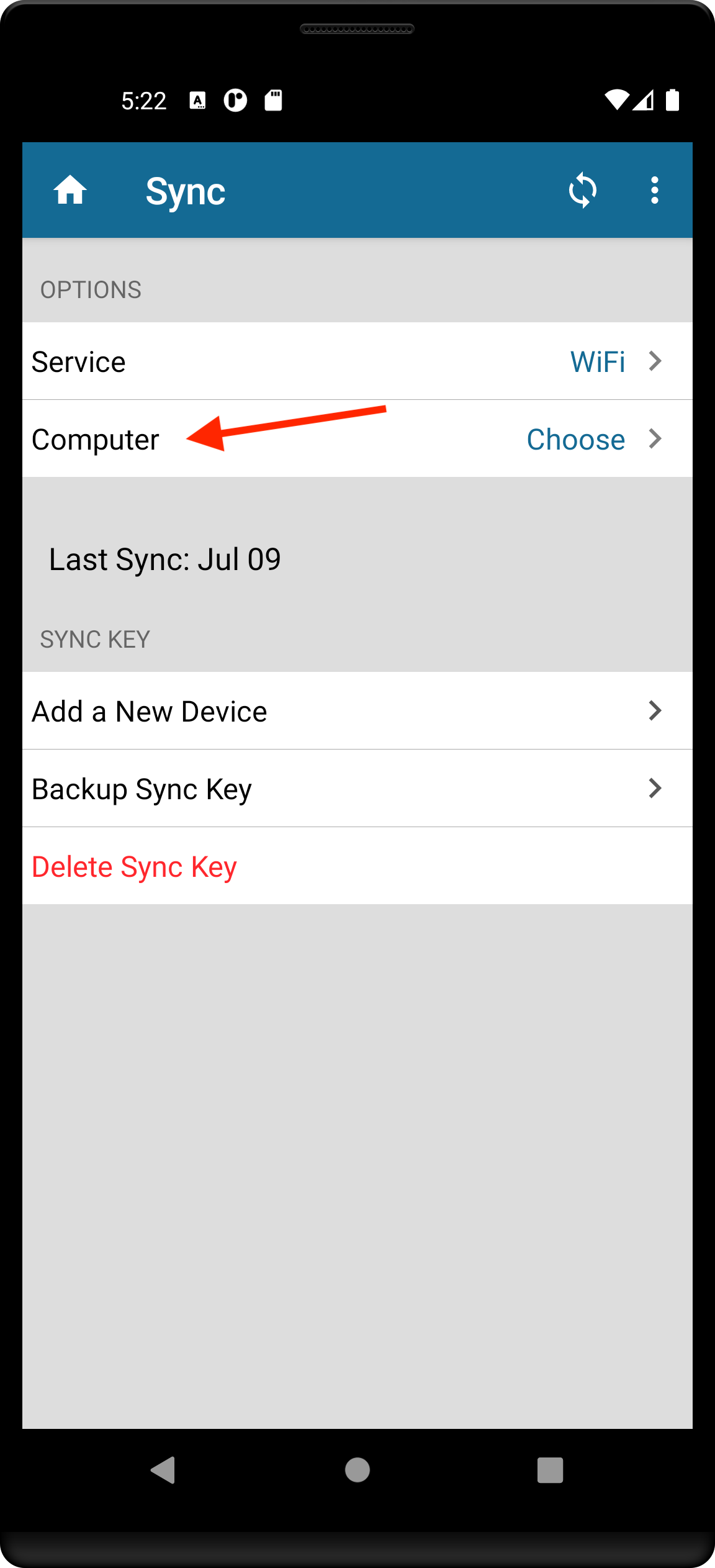 android sync wifi computer sync screen