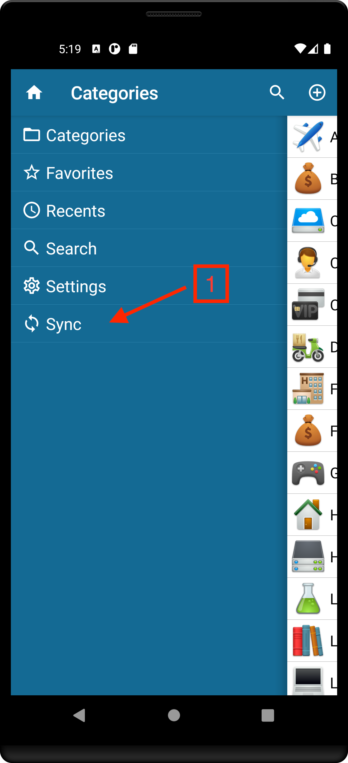 android sync screen