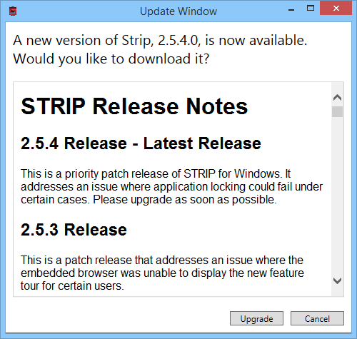 STRIP for Windows 2.5.4 Update Notification