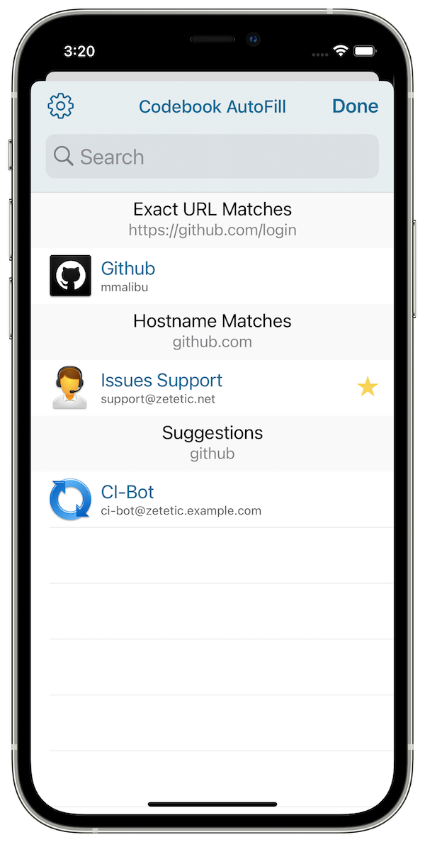 AutoFill Matches