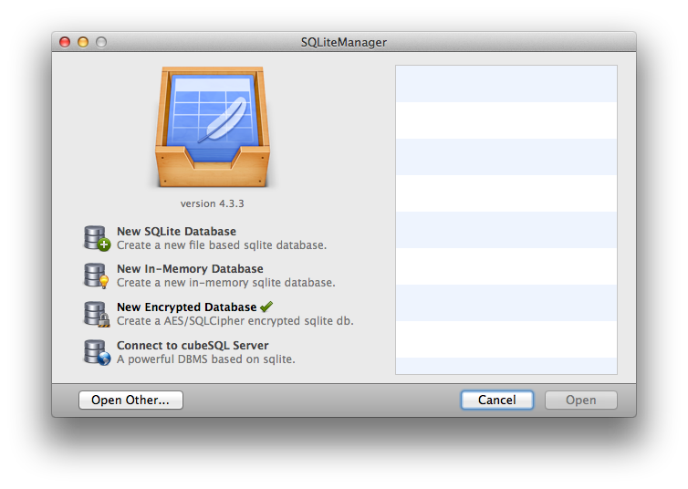 SQLiteManager for SQLCipher