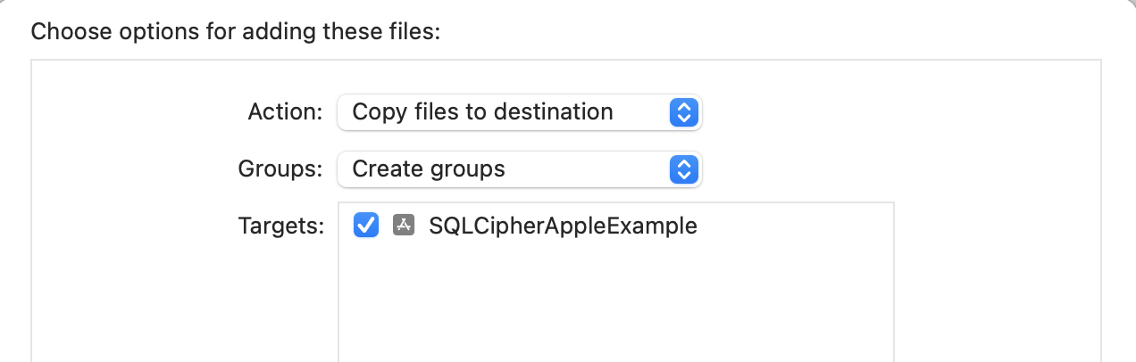 Copy SQLCipher.xcframework